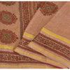 Sanskriti Vintage Mauve Sarees Art Silk Hand Beaded Ethnic Sari 5yd Craft Fabric