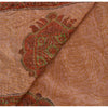 Sanskriti Vintage Mauve Sarees Art Silk Hand Beaded Ethnic Sari 5yd Craft Fabric