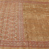Sanskriti Vintage Brown & Cream Sarees Cotton Silk Hand Beaded Craft Fabric Sari