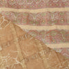 Sanskriti Vintage Brown & Cream Sarees Cotton Silk Hand Beaded Craft Fabric Sari