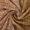 Sanskriti Vintage Brown & Cream Sarees Cotton Silk Hand Beaded Craft Fabric Sari