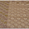 Sanskriti Vintage Brown Sarees Net Mesh Hand Beaded Woven Sari 5yrd Craft Fabric