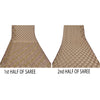 Sanskriti Vintage Brown Sarees Net Mesh Hand Beaded Woven Sari 5yrd Craft Fabric