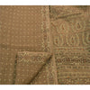 Sanskriti Vintage Brown Sarees Cotton Hand Beaded Painted Craft Fabric Sari