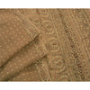 Sanskriti Vintage Brown Sarees Cotton Hand Beaded Painted Craft Fabric Sari