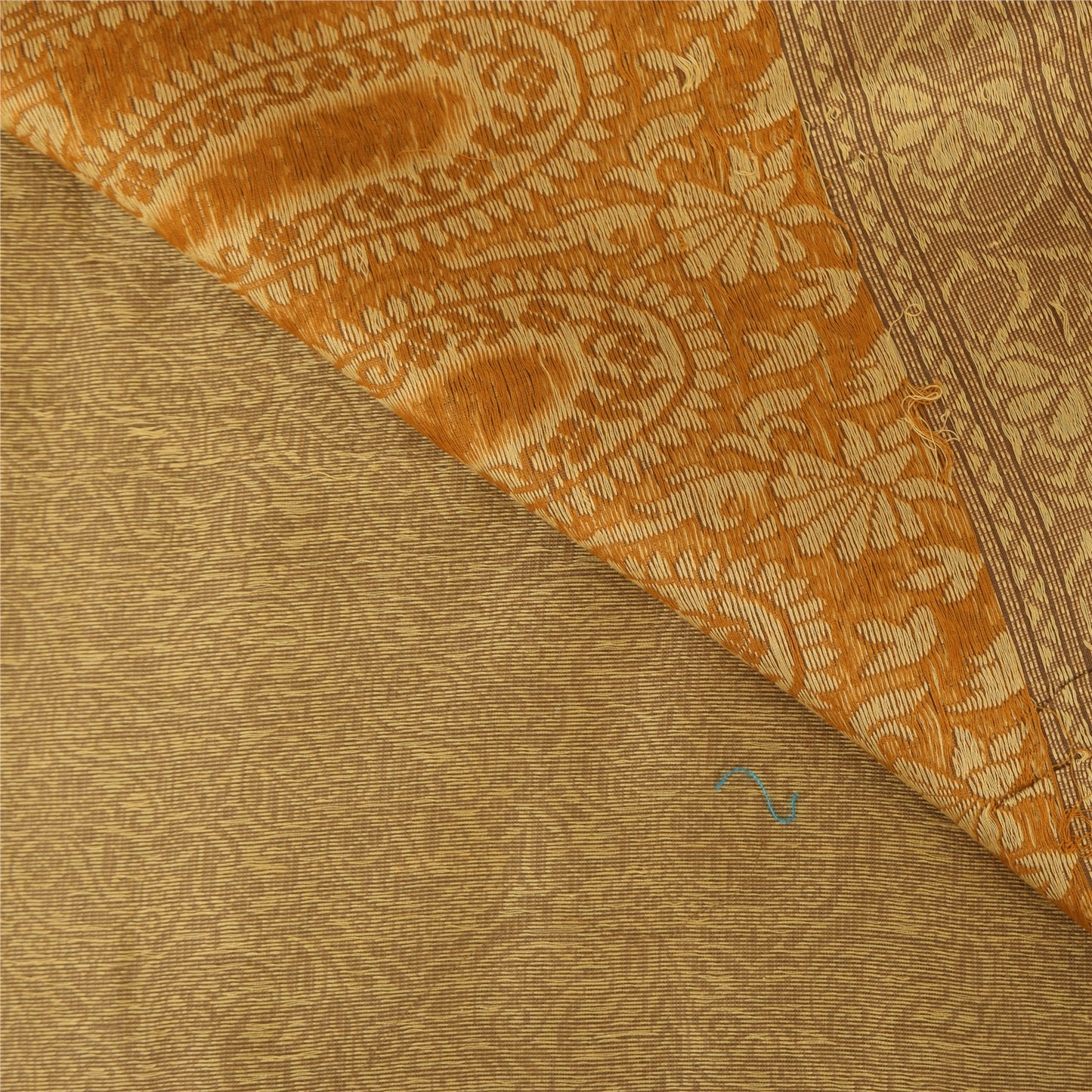 Sanskriti Vintage Indian Brown Sarees Pure Cotton Woven Premium Sari 5yd Fabric