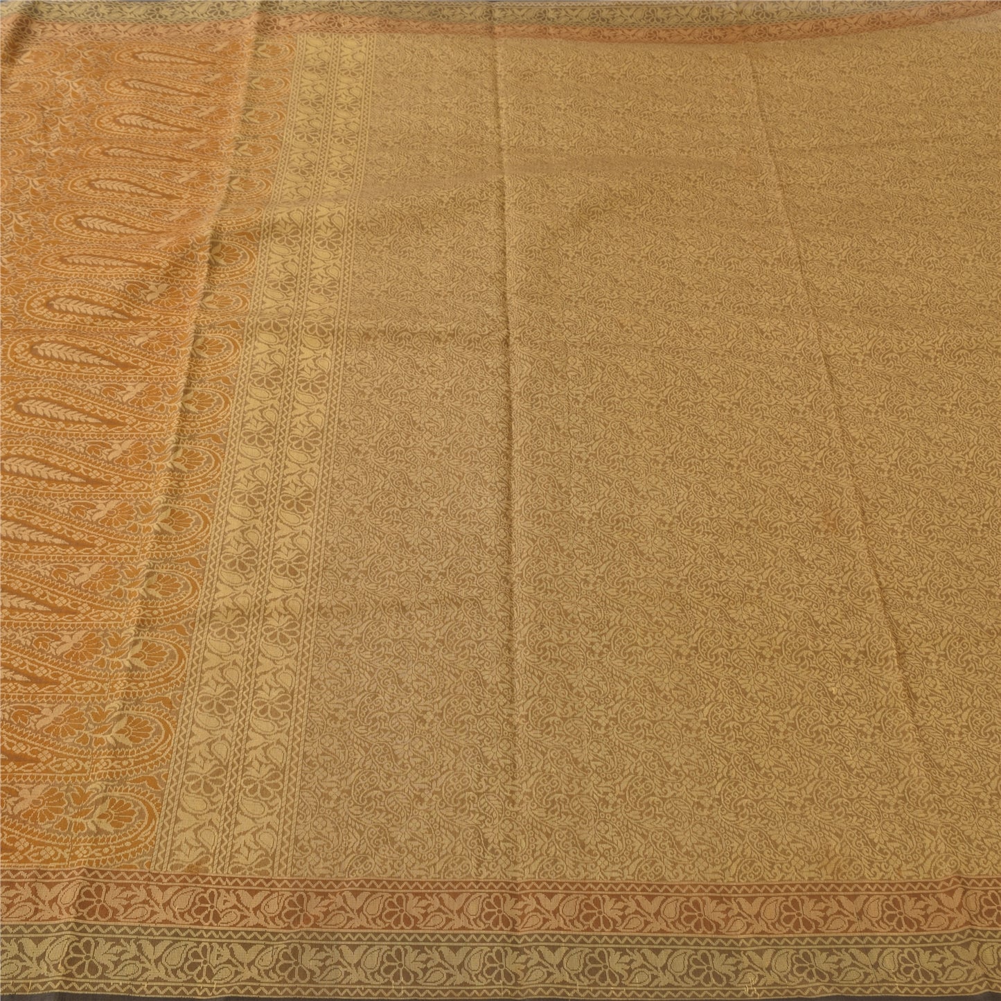 Sanskriti Vintage Indian Brown Sarees Pure Cotton Woven Premium Sari 5yd Fabric