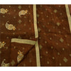 Sanskriti Vintage Indian Sari Art Silk Embroidered Brown Craft Fabric Sarees