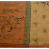 Sanskriti Vintage Sarees Blend Cotton Woven Painted Fabric Human Design Sari
