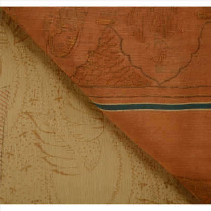 Sanskriti Vintage Sarees Blend Cotton Woven Painted Fabric Human Design Sari