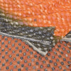 Sanskriti Vintage Orange/Gray Sarees Net Mesh Hand Beaded Sari 5yd Craft Fabric