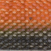 Sanskriti Vintage Orange/Gray Sarees Net Mesh Hand Beaded Sari 5yd Craft Fabric