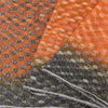 Sanskriti Vintage Orange/Gray Sarees Net Mesh Hand Beaded Sari 5yd Craft Fabric