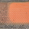 Sanskriti Vintage Orange/Gray Sarees Net Mesh Hand Beaded Sari 5yd Craft Fabric