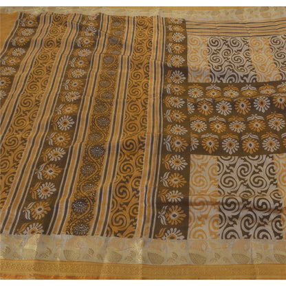 Sanskriti Vintage Black Sarees Art Silk Printed Woven Fabric Craft Premium Sari