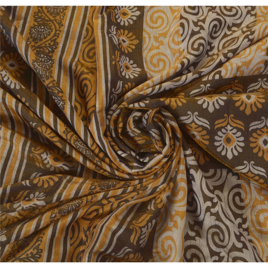 Sanskriti Vintage Black Sarees Art Silk Printed Woven Fabric Craft Premium Sari