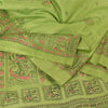 Sanskriti Vintage Green Sarees Art Silk Woven Printed Ethnic Sari Craft Fabric