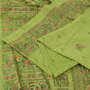 Sanskriti Vintage Green Sarees Art Silk Woven Printed Ethnic Sari Craft Fabric