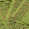Sanskriti Vintage Green Sarees Art Silk Woven Printed Ethnic Sari Craft Fabric