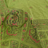 Sanskriti Vintage Green Sarees Art Silk Woven Printed Ethnic Sari Craft Fabric