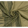 Sanskriti Vintage Sarees Net Mesh Hand Beaded Green Craft Fabric 5 Yd Sari