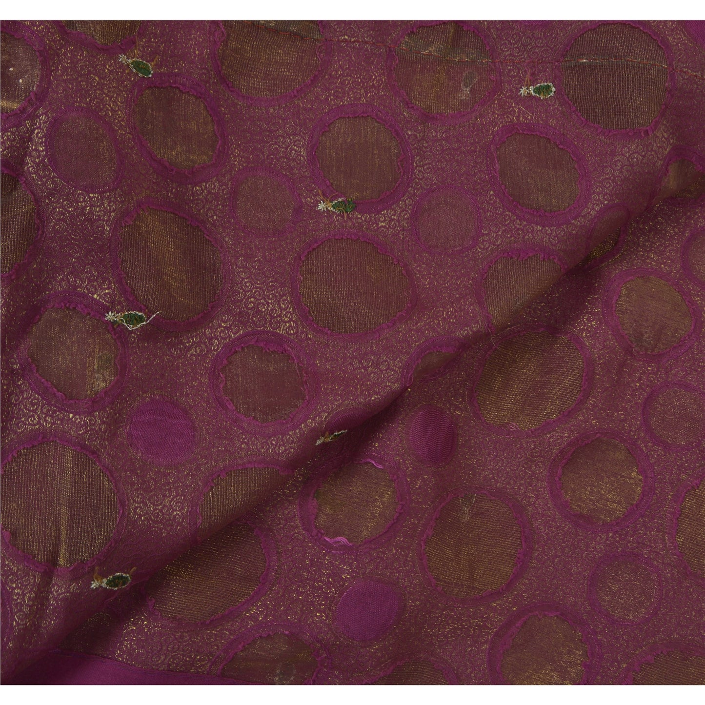 Sanskriti Vintage Purple Sarees Art Silk Hand Beaded Woven Premium Fabric Sari
