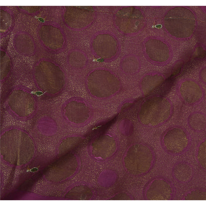 Sanskriti Vintage Purple Sarees Art Silk Hand Beaded Woven Premium Fabric Sari