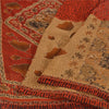 Sanskriti Vintage Orange & Cream Sarees Crepe Silk Hand Embroidered Kantha Sari
