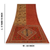 Sanskriti Vintage Orange & Cream Sarees Crepe Silk Hand Embroidered Kantha Sari