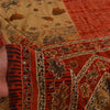 Sanskriti Vintage Orange & Cream Sarees Crepe Silk Hand Embroidered Kantha Sari