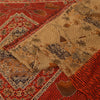 Sanskriti Vintage Orange & Cream Sarees Crepe Silk Hand Embroidered Kantha Sari