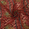 Sanskriti Vintage Dark Red Sarees Art Silk & Net Hand Beaded Premium Sari Fabric