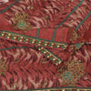 Sanskriti Vintage Dark Red Sarees Art Silk & Net Hand Beaded Premium Sari Fabric
