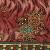 Sanskriti Vintage Dark Red Sarees Art Silk & Net Hand Beaded Premium Sari Fabric