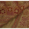 Vintage Cream Saree Art Silk Hand Embroidered Kantha Craft 5 Yd Fabric Sari
