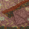 Sanskriti Vintage Purple Sarees Georgette Embroidered Printed Fabric Craft Sari