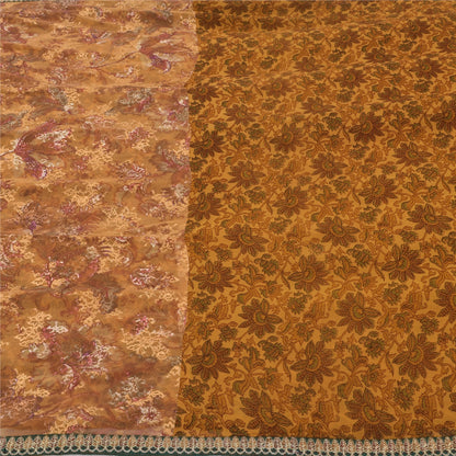Sanskriti Vintage Mustard Sarees Pure Georgette Embroidered Premium Sari Fabric