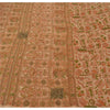 Sanskriti Vintage Cream Sarees Art Silk Hand Beaded Printed Fabric Sari Craft