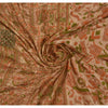 Sanskriti Vintage Cream Sarees Art Silk Hand Beaded Printed Fabric Sari Craft