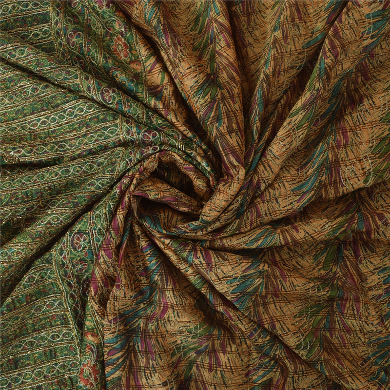 Sanskriti Vintage Brown Sarees Art Silk Hand Beaded Zari Sequins Sari 5+YD Sari