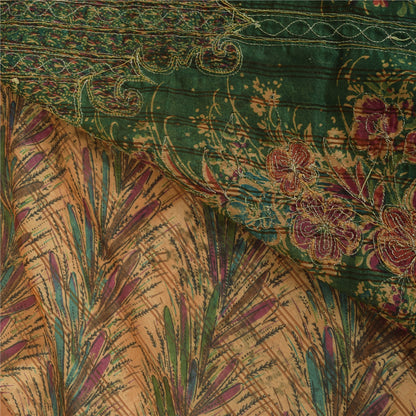 Sanskriti Vintage Brown Sarees Art Silk Hand Beaded Zari Sequins Sari 5+YD Sari