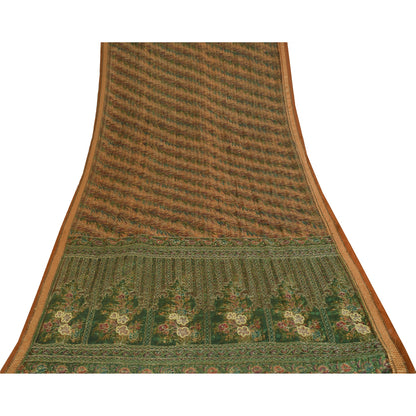 Sanskriti Vintage Brown Sarees Art Silk Hand Beaded Zari Sequins Sari 5+YD Sari