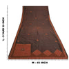 Sanskriti Vintage Brown Sarees Pure Silk Hand Bead Zardozi Craft Fabric 5+YDSari