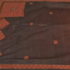 Sanskriti Vintage Brown Sarees Pure Silk Hand Bead Zardozi Craft Fabric 5+YDSari