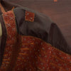 Sanskriti Vintage Brown Sarees Pure Silk Hand Bead Zardozi Craft Fabric 5+YDSari