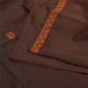 Sanskriti Vintage Brown Sarees Pure Silk Hand Bead Zardozi Craft Fabric 5+YDSari