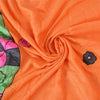 Sanskriti Vintage Orange Sarees Pure Cotton Hand Beaded Patch 5YD Fabric Sari