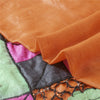 Sanskriti Vintage Orange Sarees Pure Cotton Hand Beaded Patch 5YD Fabric Sari