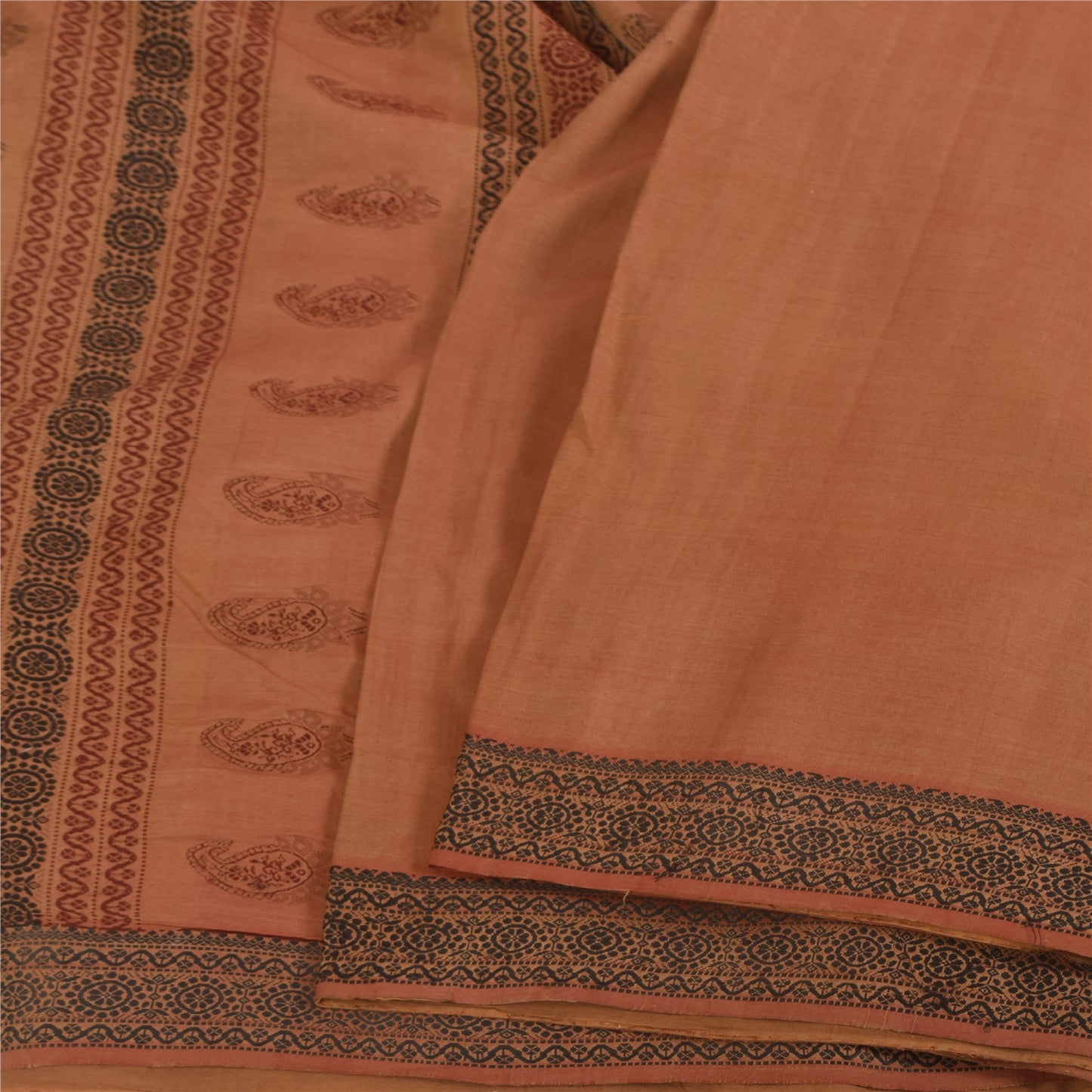 Sanskriti Vintage Indian Brown Sarees Cotton Silk Woven Premium Sari 5yrd Fabric