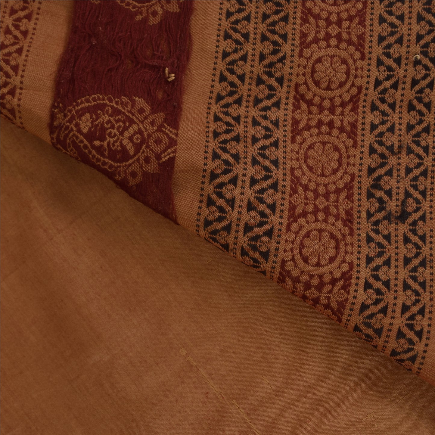 Sanskriti Vintage Indian Brown Sarees Cotton Silk Woven Premium Sari 5yrd Fabric
